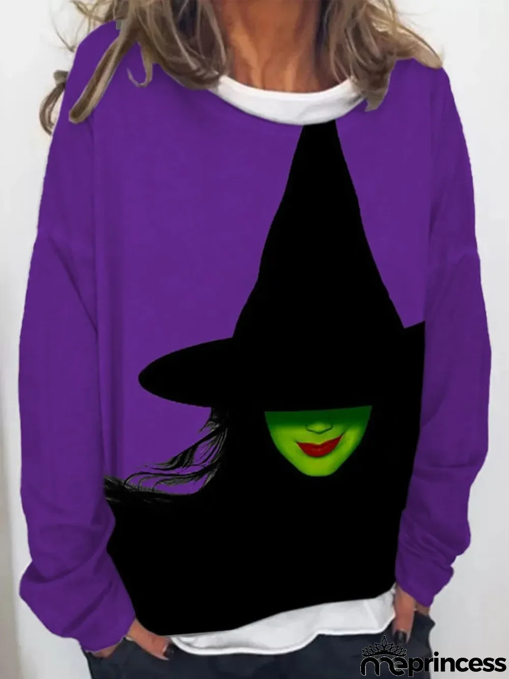 Women's Witch Print Pullover Sweatshirt