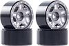 AMK 4Pcs Aluminum Alloy 1.0 Beadlock Wheels Rims LCG Couterweight for 1/24 1/18 RC Crawler AX24 TRX4M Axial SCX24 Wrangler JLU Deadbolt C10 B17 Upgrades(Black)