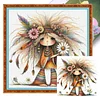 (Multi-Style) Indian Weird Girl-11CT Stamped Cross Stitch 40*40cm/15.75*15.75in tapestrymarket