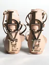  Metal Letters Split-Joint Bandage Open Toe Sandals