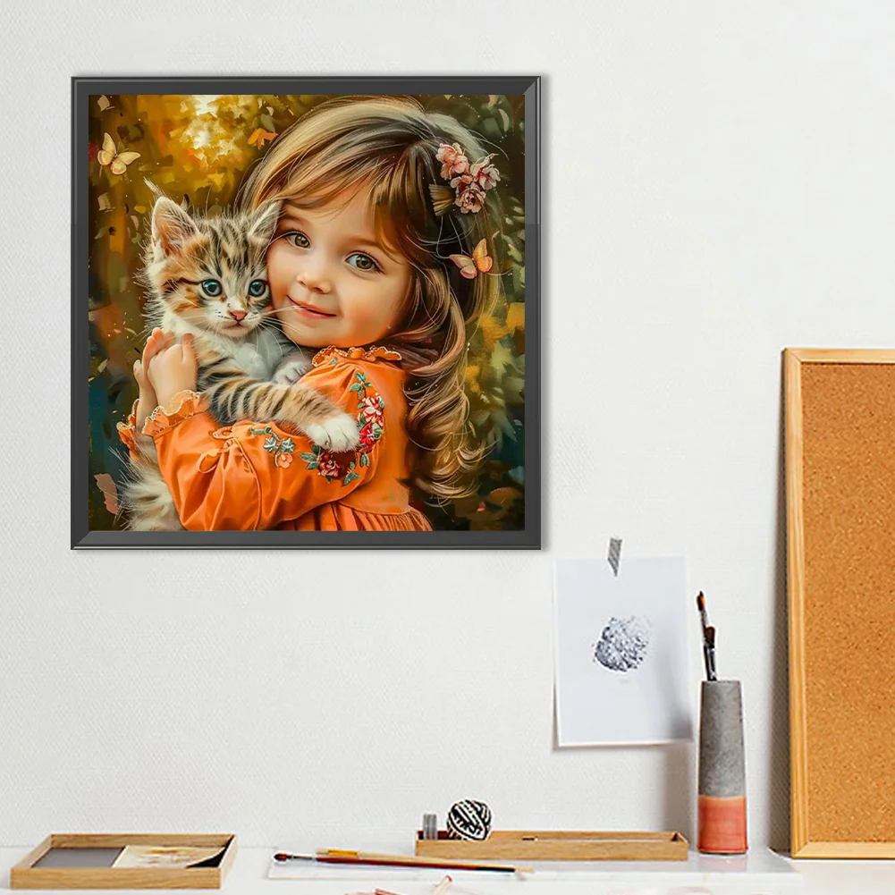 Diamond Painting - Full Round Drill - Girl(Canvas|40*40cm)