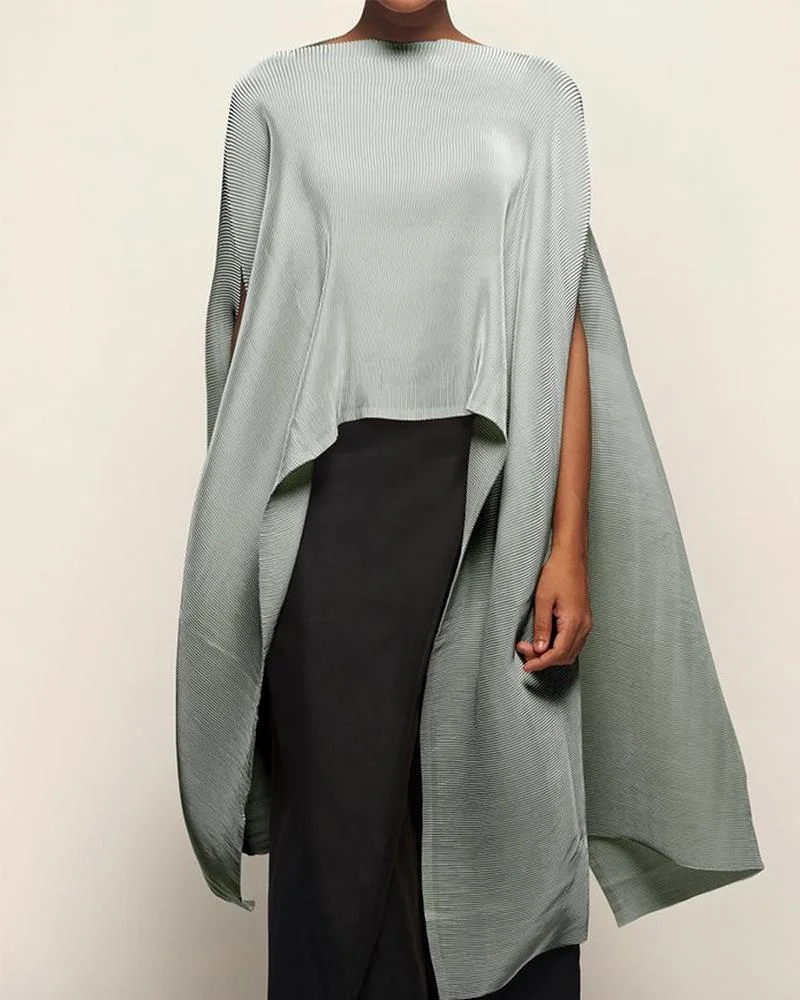 Casual Solid Color Cape Top