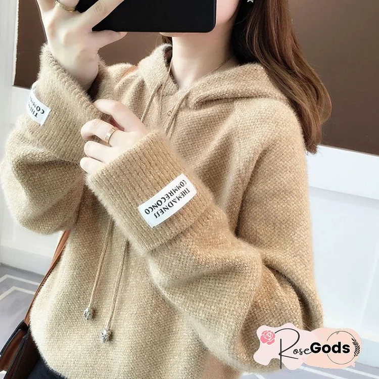 Green Long Sleeve Shift Hoodie Sweater