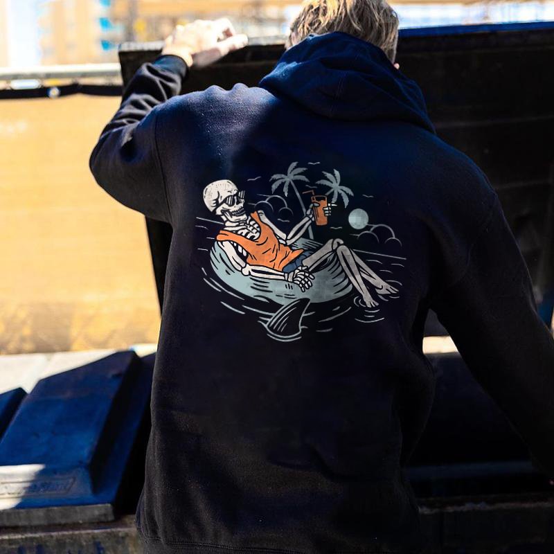 Skeleton Leisure Printed Men's Comfortable Hoodie - Krazyskull