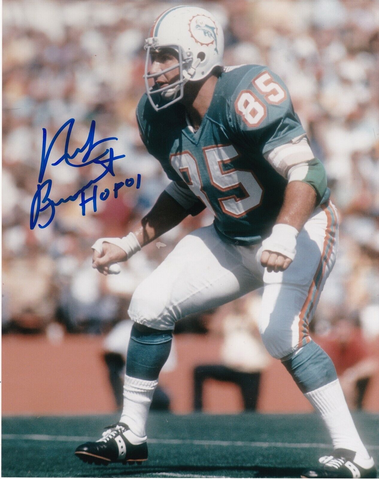 NICK BUONCONTI MIAMI DOLPHINS ACTION SIGNED 8x10