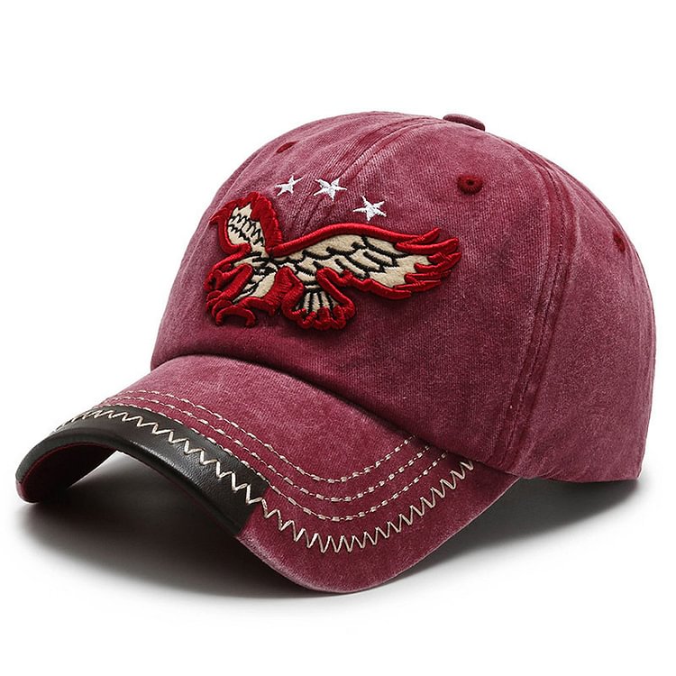 Freedom Eagle Retro Washed Embroidered Sun Hat