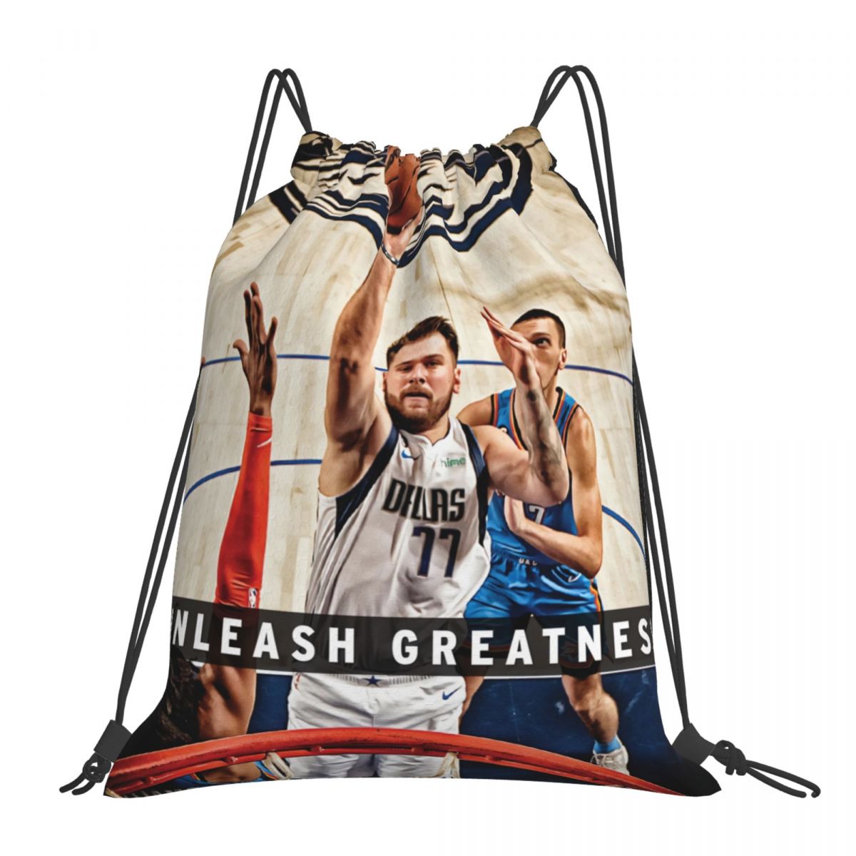 Dallas Mavericks Luka Dončić Scoring Motivational Foldable Sports Gym Drawstring Bag