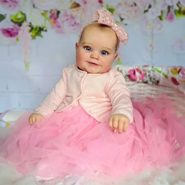 [New] 20'' Realistic and Lifelike Reborn Baby Girl Painted Hair Uttina with Heartbeat💖 & Sound🔊 Rebornartdoll® RSAW-Rebornartdoll®