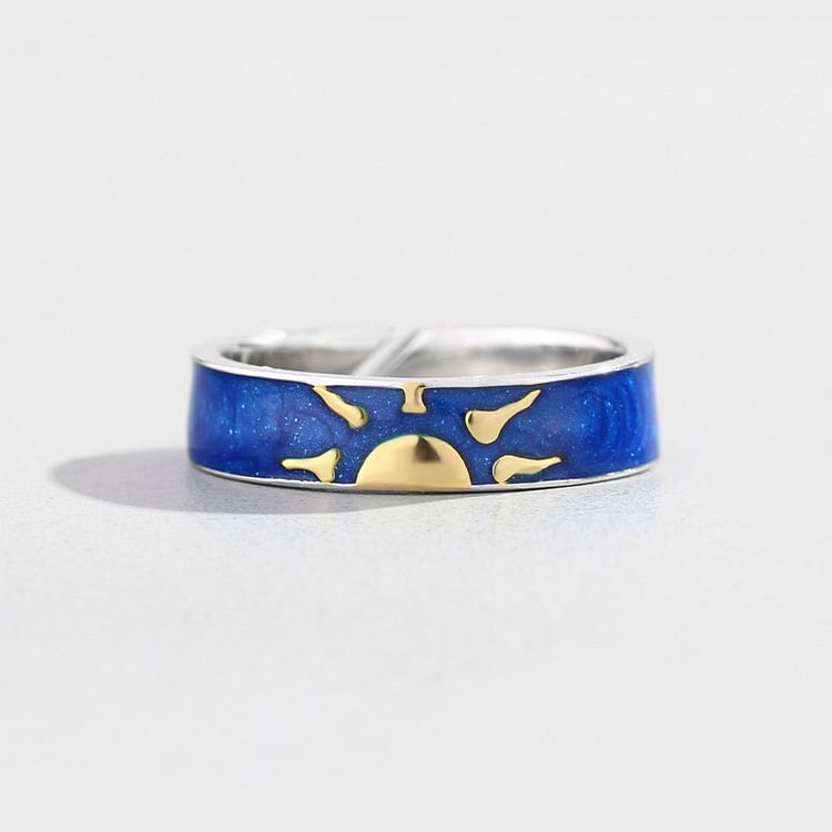 Miss You By Day and Night Adjustable Couple Ring