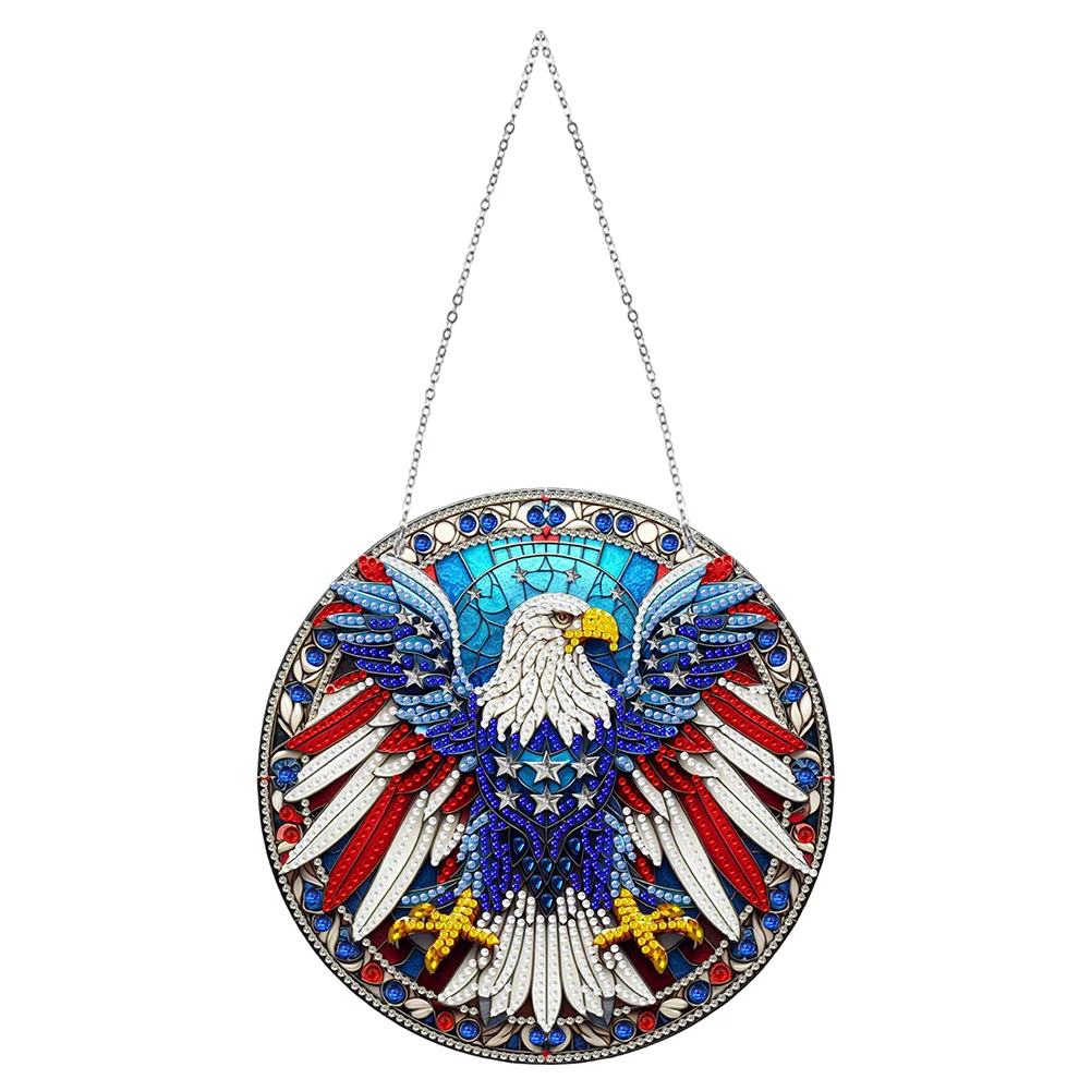 DIY American Eagle Sun Catcher Diamond Painting Dot Pendant for Office Decor