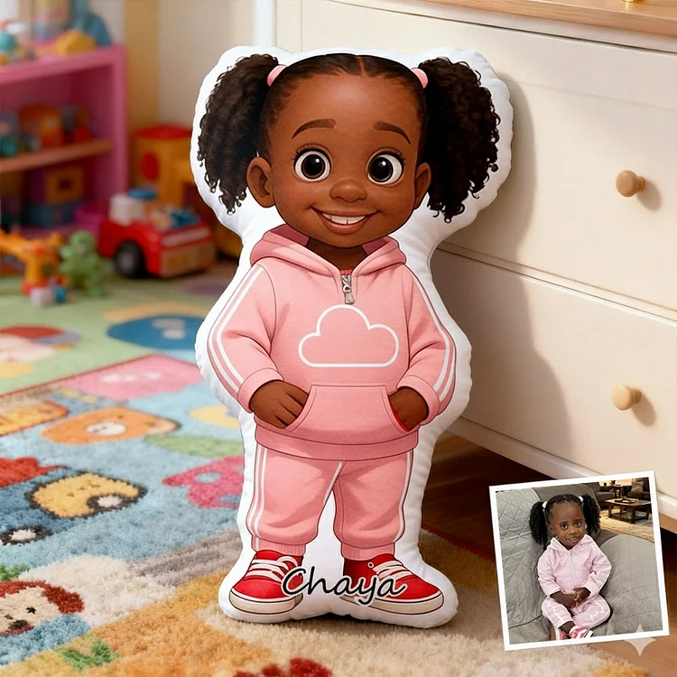 Custom Cartoon Doll Pillow &ndash; Personalized Doll That Looks Like You | Mini Me Pillow With Face & Name For Family For Christmas For Kid