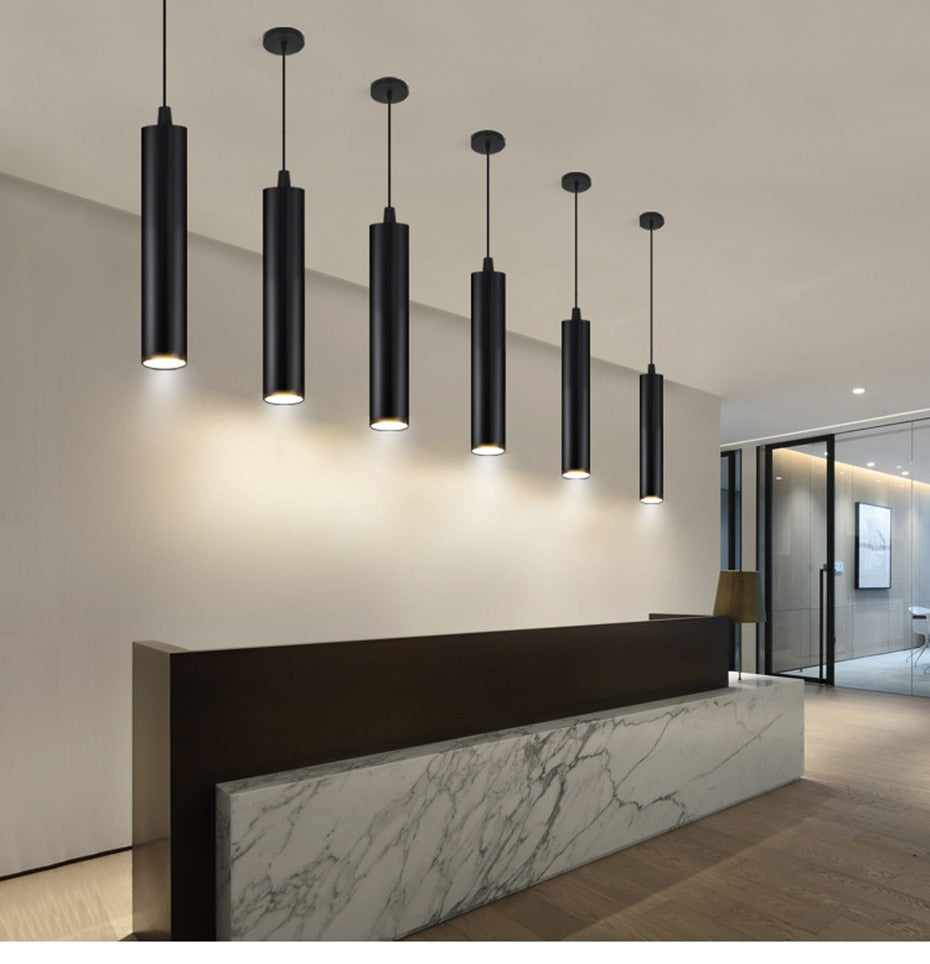 Dimmable led Pendant Lamp Long Tube lamp Kitchen Island Dining Room ...