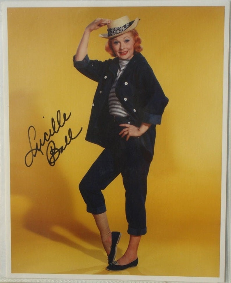 LUCILLE BALL SIGNED Photo Poster painting I Love Lucy Desi Arnaz R K O Radio Pictures wcoa