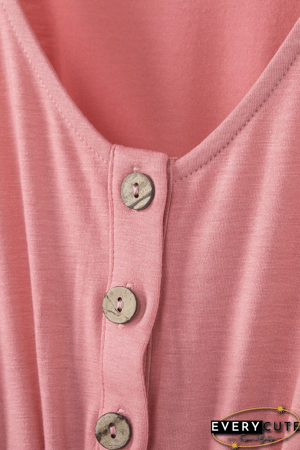 Pink Buttons Sleeveless High Waist Mini Dress