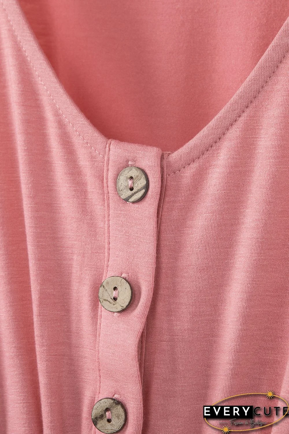 Pink Buttons Sleeveless High Waist Mini Dress