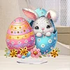 (US Only)2D Flat Easter Bunny Egg DIY Double-Sided Diamond Painting Desktop Decorations