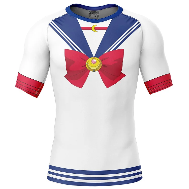 Sailor Moon Short Sleeve Rash Guard Compression Shirt