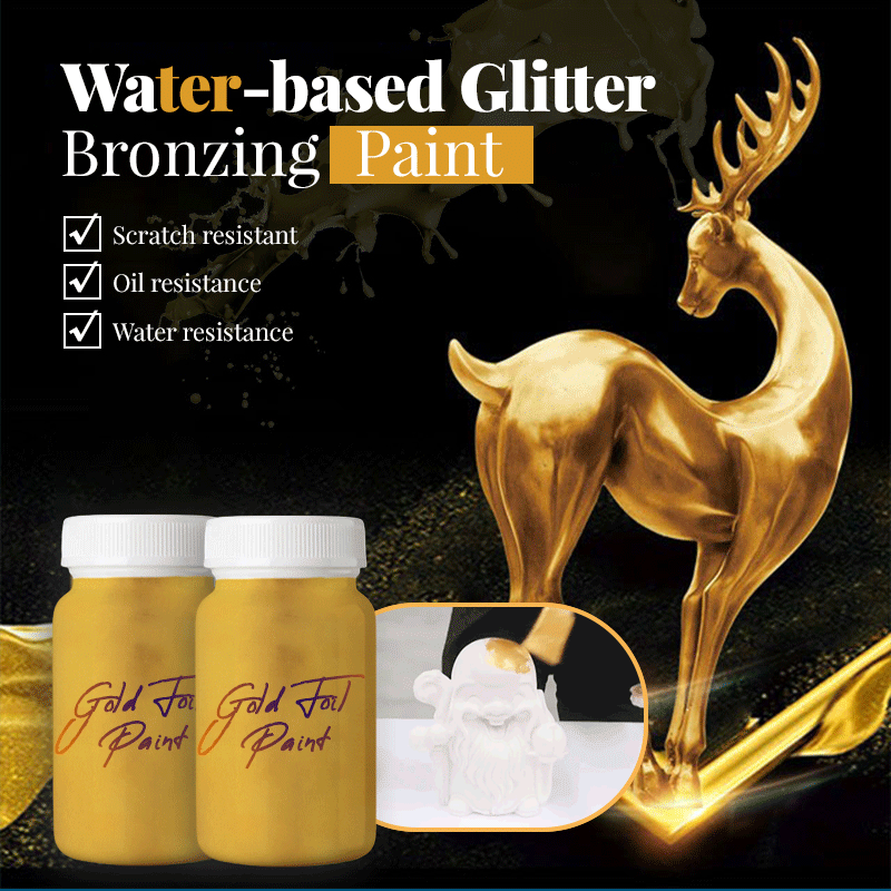 Water-based Glitter Gold Foil Paint（Gift Free Brush）