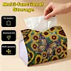 Diamond Painting Sunflower Butterfly PU Leather Tissue Box for Napkin Holder