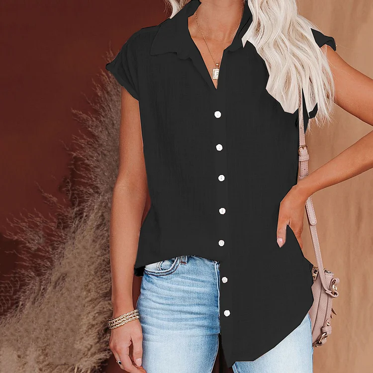 Solid Color Comfortable Casual Short Sleeved Shirt