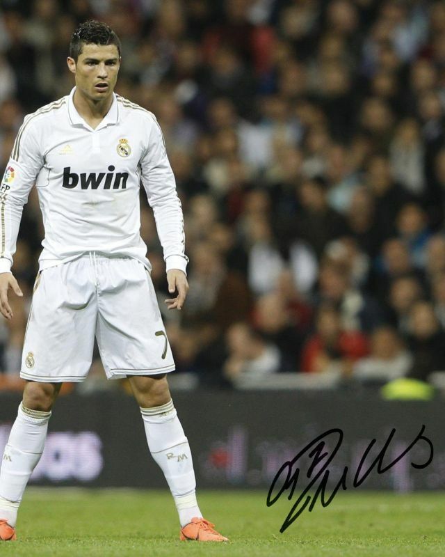 Cristiano Ronaldo -Real Madrid Autograph Signed Photo Poster painting Print