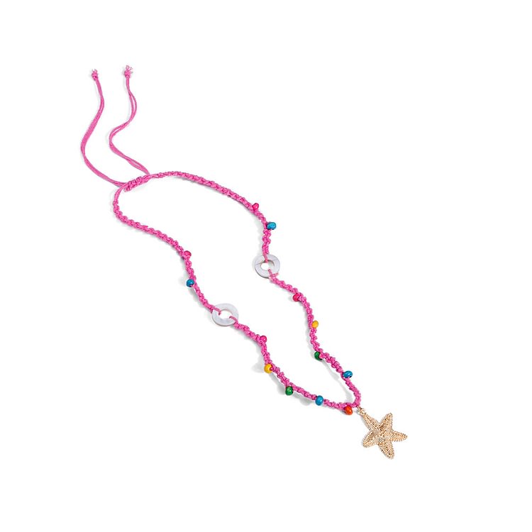 Woven Ethnic Wind Shell Starfish Necklace