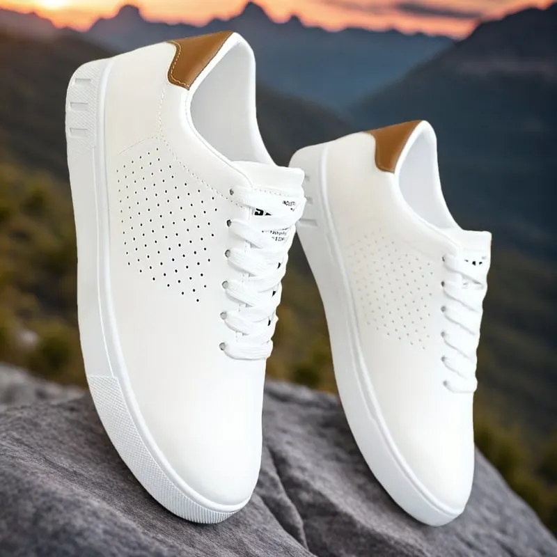 Men's Perforated Court Trainers &ndash; Minimalist Everyday Sneakers &ndash; view 2