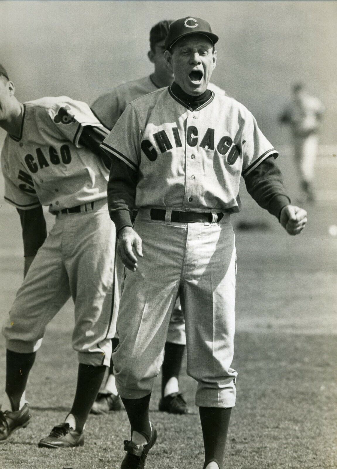 Leo Durocher Arthur Rickerby March 1966 Press Original Photo Poster painting 9 x 13 Chicago Cubs