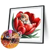 Diamond Painting-5D Full Round Drill  Flower Rabbit
