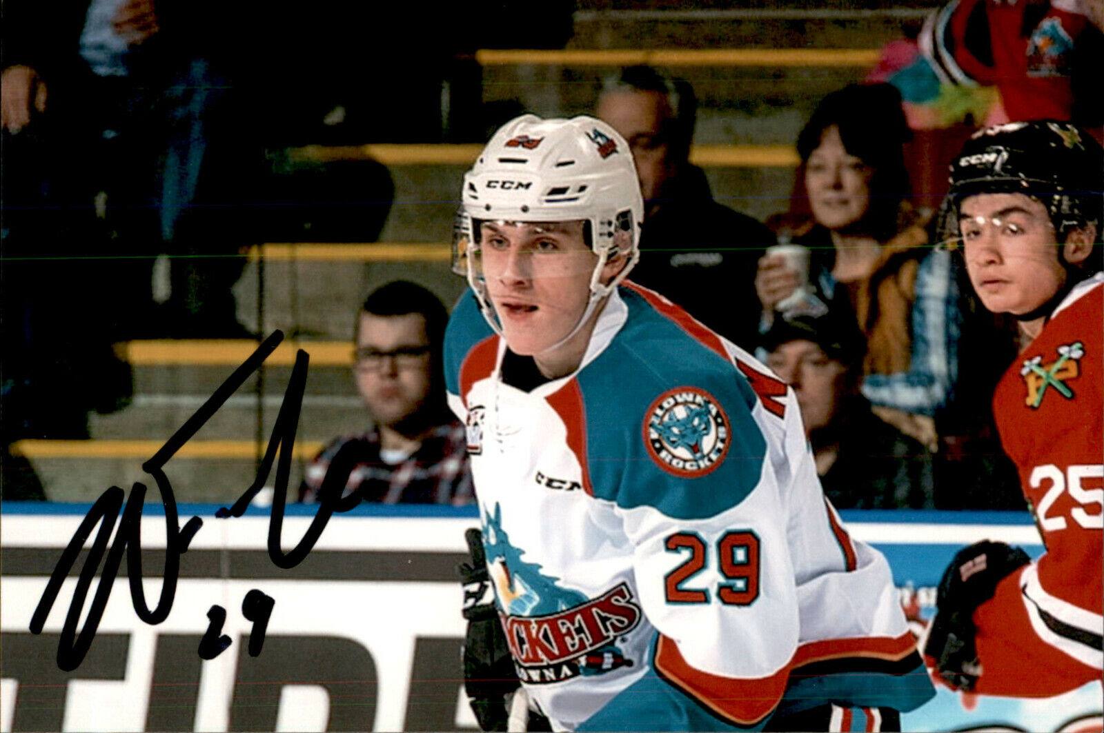 Nolan Foote SIGNED autographed 4x6 Photo Poster painting KELOWNA ROCKETS / NEW JERSEY DEVILS #4