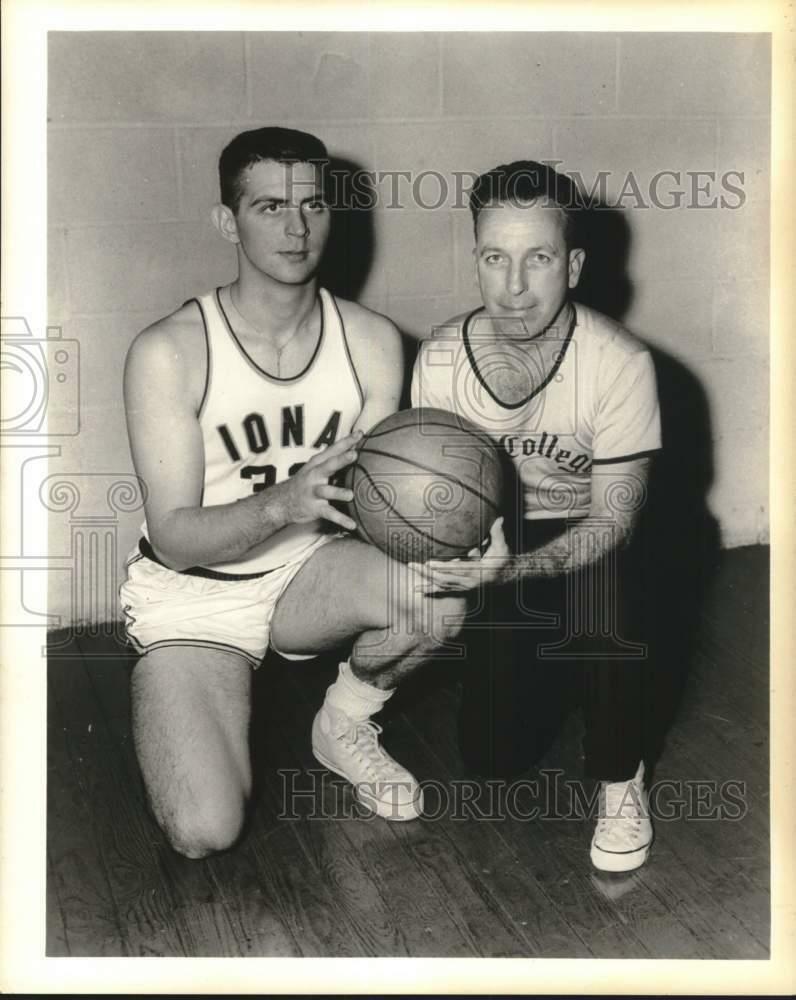 Press Photo Poster painting George Carter and Jim McDermott, Iona basketball - tus06466