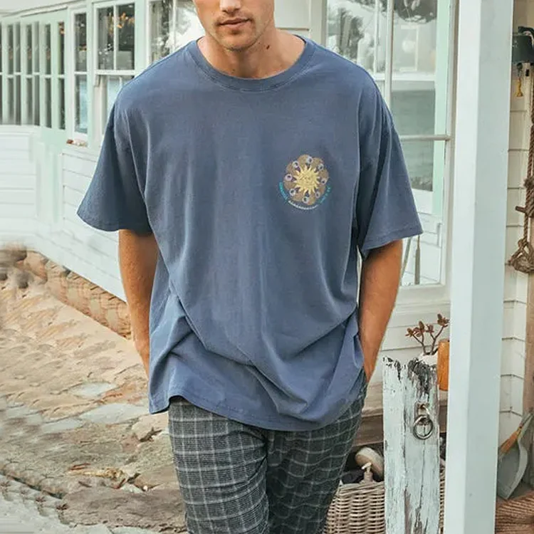 Summer Retro Pattern Short Sleeve Tee 3641