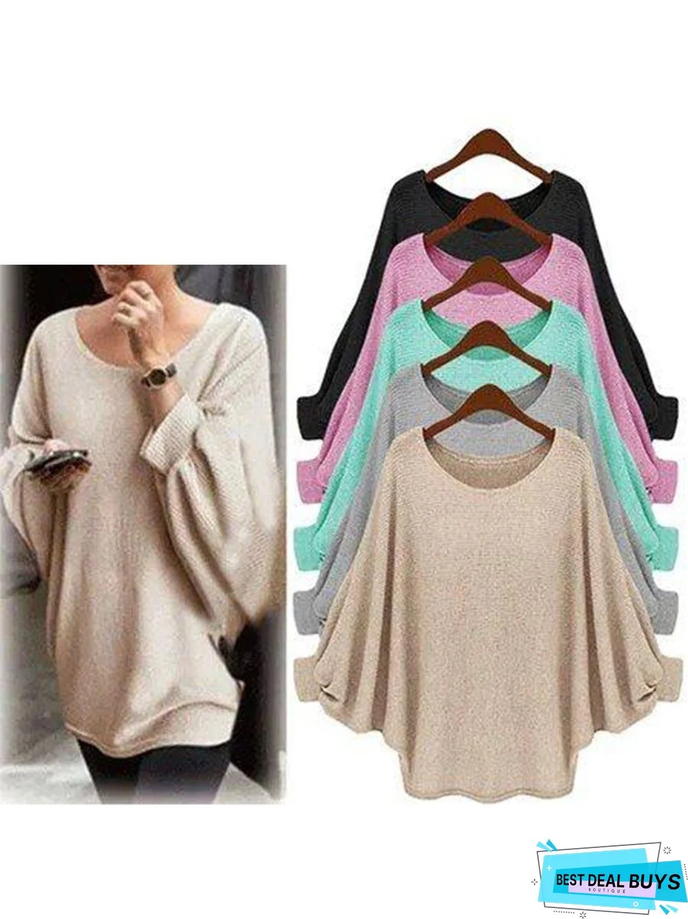 Casual Acrylic Crew Neck Sweater