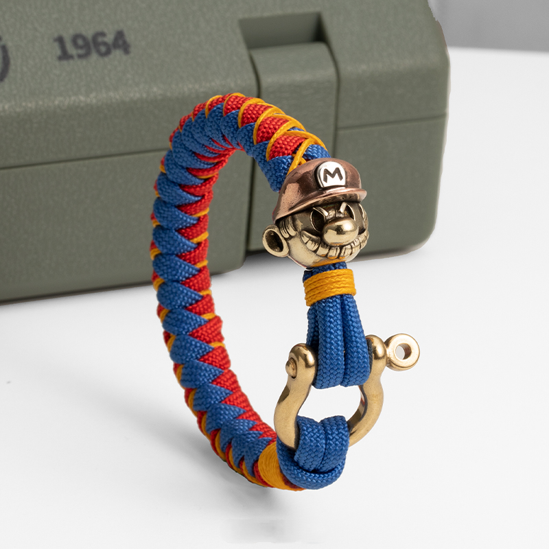 Mario Handmade Bracelet Dragon Skin Craft Hand Rope Weaving Bracelet Gift