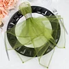 10 Pack | Olive Green Sheer Organza Decorative Dinner Table Napkins - 23"x23"