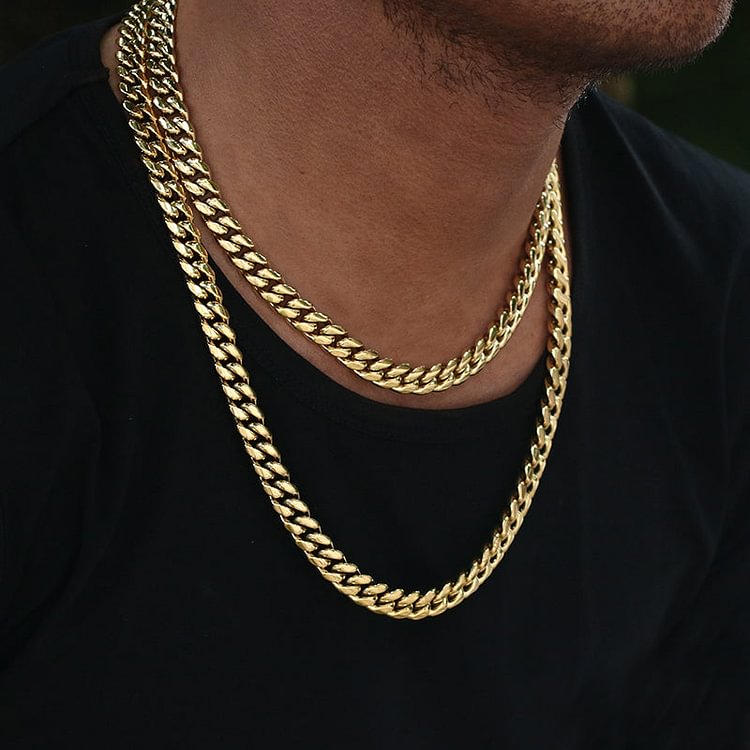 10MM Heavy Hiphop Stainless Steel Miami Cuban Link Chain