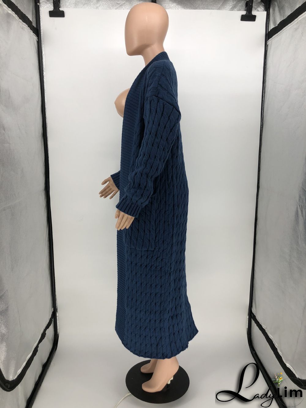 Women Winter Long Sleeve Plush Long Sweater Jacket