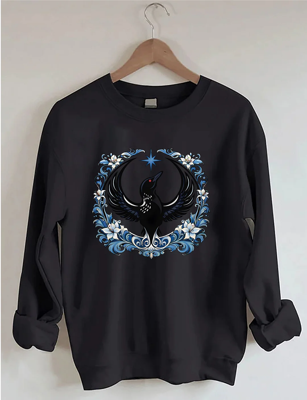 Floral Minnesota Loon Bird Sweatshirt