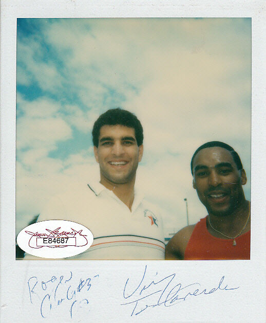 Roger Craig & Vinny Testaverde signed autograph autographed Polaroid Photo Poster painting (JSA)