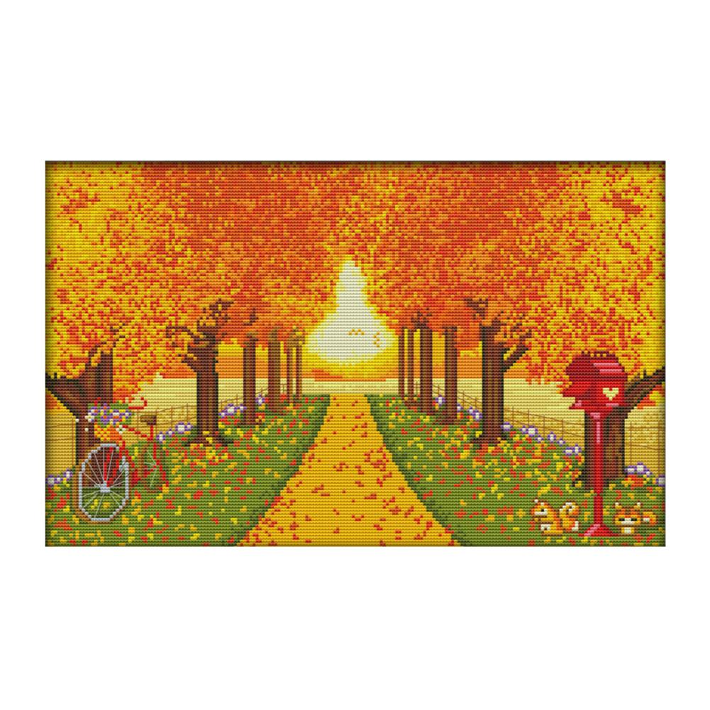 

Autumn Landscape - 14CT Stamped Cross Stitch - 45*30cm, 501 Original