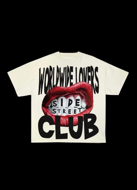 Aonga Y2K Harajuku New T-shirt Graphic Printing Oversized Cotton Top Men And Women Gothic Big Mouth Pattern Street Casual T-Shirt Tide aonga