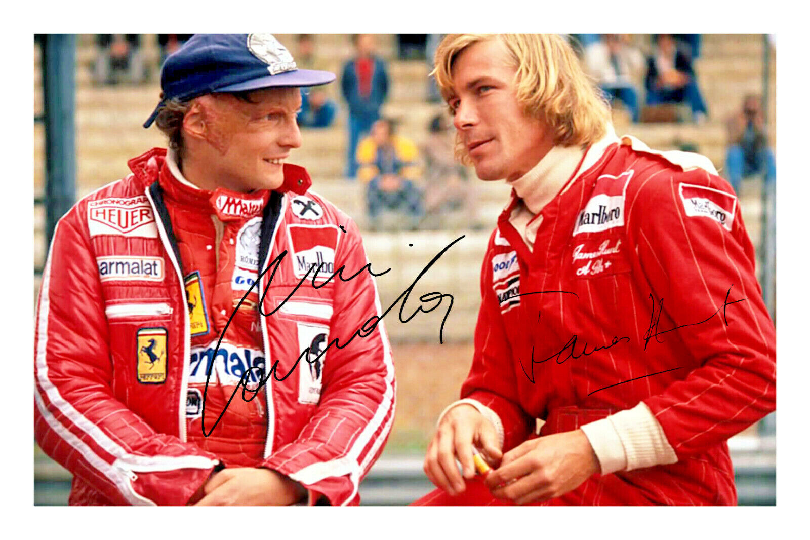 Niki Lauda & James Hunt Signed A4 Photo Poster painting Print Autograph Formula 1 World Champion