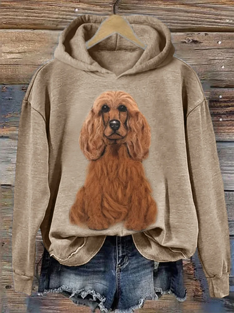 Cocker Spaniel Dog Plush Cozy Hoodie