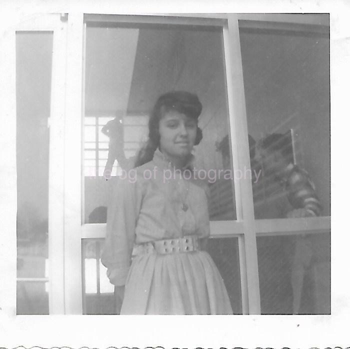 1950's 1960's GIRL Vintage FOUND Photo Poster painting bw YOUNG WOMAN Original Snapshot 012 12 D