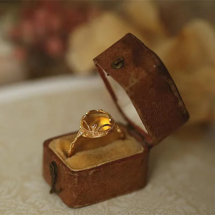 Olivenorma "Golden Luster" Dainty Citrine Ring 