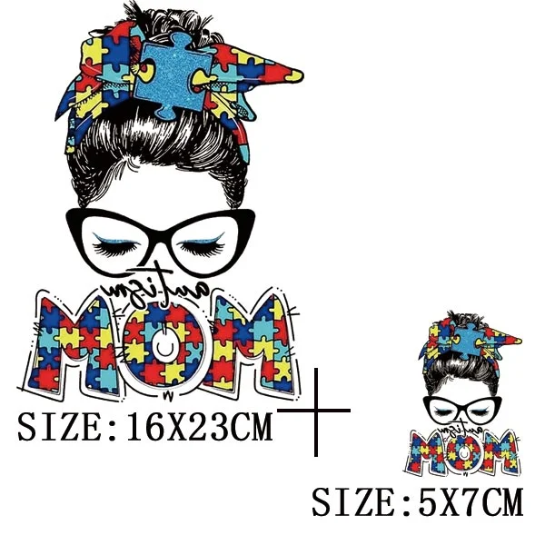 Mom&Baby Thermal Sticker On T-shirt DIY Washable Patch On Clothes Fashion Design Iron On Transfer For Hoodies Bag Decor Applique