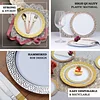 10 Pack | 7.5" Clear Hammered Design Plastic Dessert / Appetizer Plates With Gold Rim