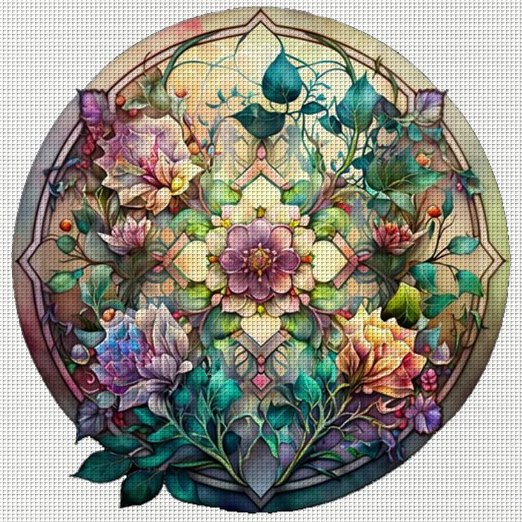 【Huacan Brand】Bouquet Of Flowers 18CT Stamped Cross Stitch 30*30CM