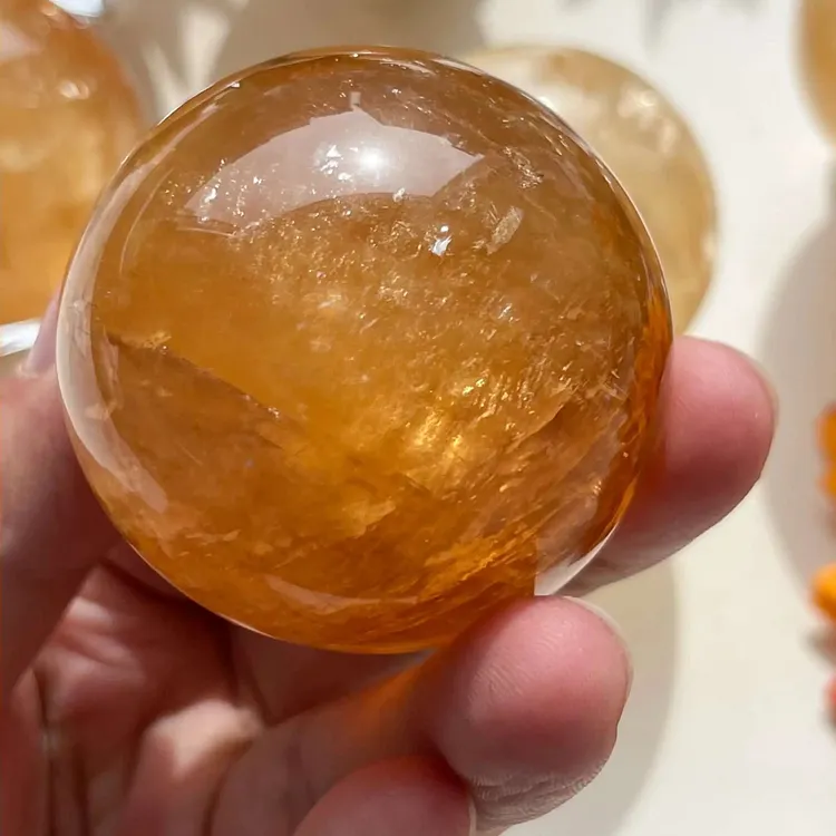 AAA Rainbow Orange Calcite Sphere | Meditation & Decor