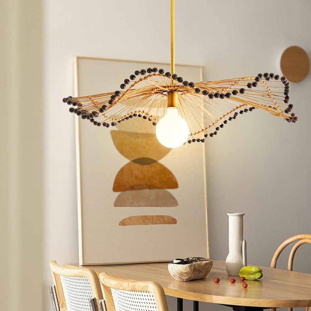 Art Design Rattan Pendant Light Lampshade For Living Room